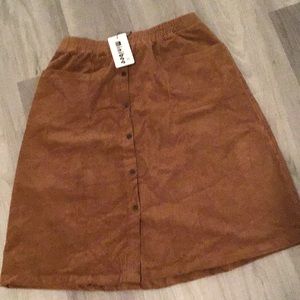 Minibee brand new rust orange midi skirt size XL